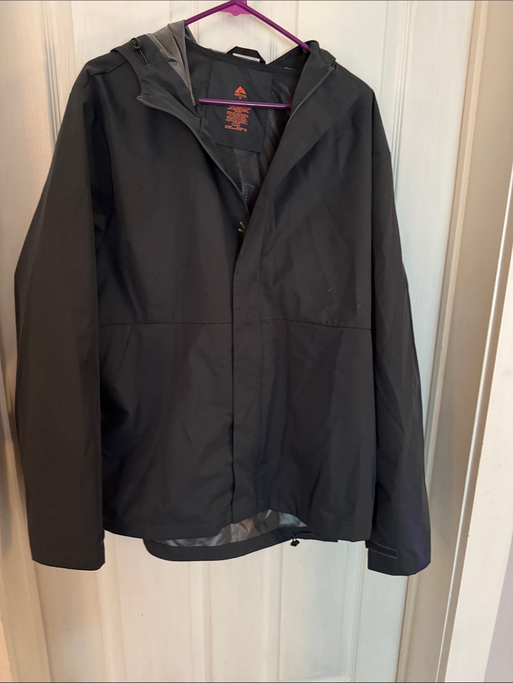 Ozark Trail Men's Black Hooded Raincoat